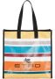 ETRO Gestreepte Leren Tote Tas Multicolor Dames - Thumbnail 3