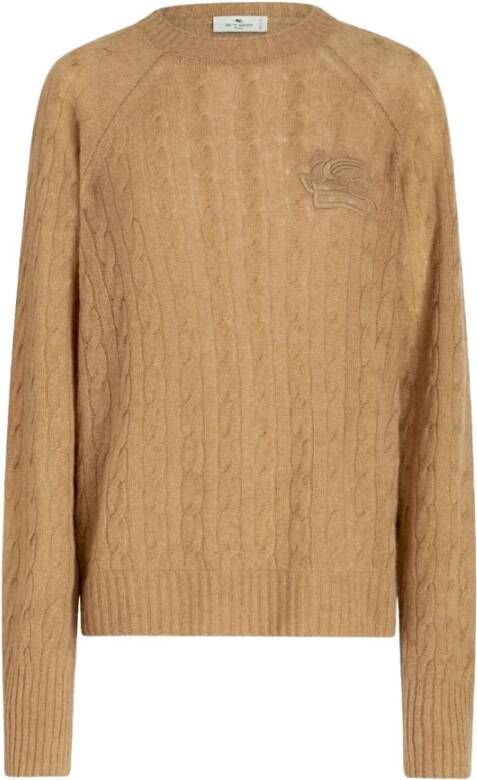 ETRO Bruine Sweaters met 3D-effect Pegaso Borduurwerk Brown Dames