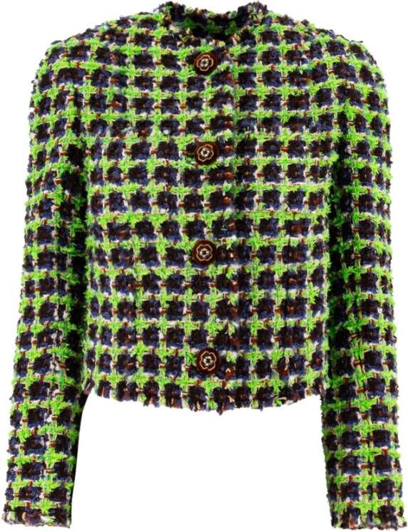 ETRO Tweed Jackets Groen Dames