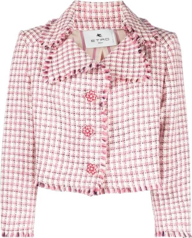 ETRO Tweed Jackets Roze Dames