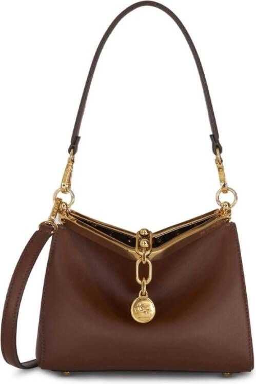 ETRO Vela Mini Leren Schoudertas Bruin Brown Dames