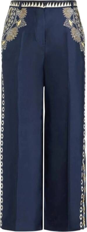 ETRO Straight Trousers Blauw Dames