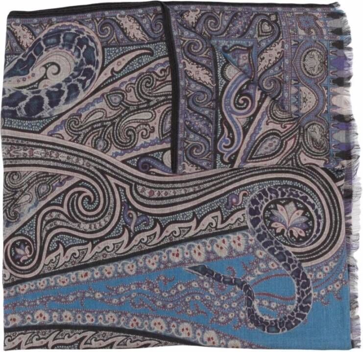 ETRO Zijdeachtige sjaal Blauw Heren
