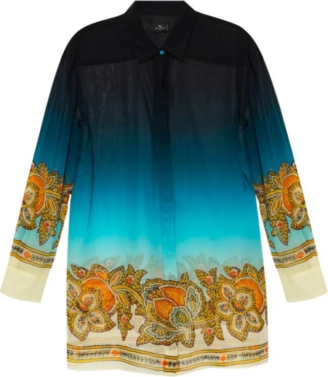 ETRO Zijden shirt Blauw Dames