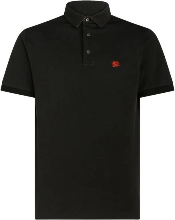 ETRO Zwarte Klassieke Kraag T-shirts en Polos Zwart Heren