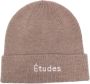 Études Bruine Gebreide Logo Beanie Brown Unisex - Thumbnail 1