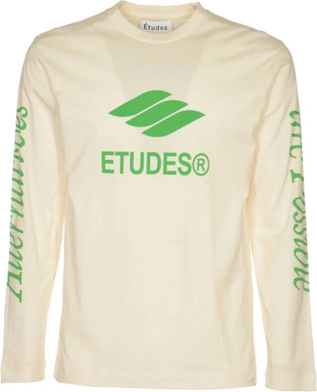 Études Long Sleeve Tops Beige Heren