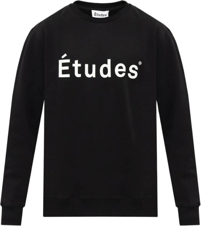 Études Zwarte Sweatshirt met Bedrukt Logo Black Heren