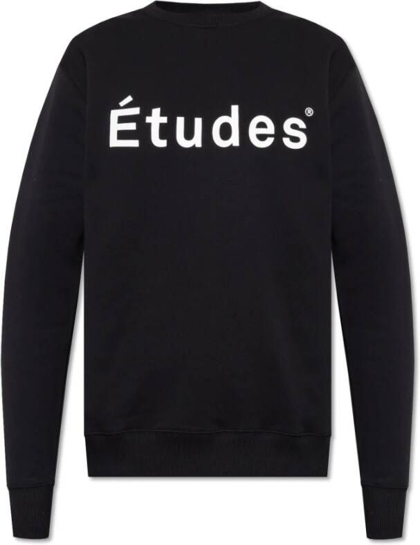 Études Zwarte Sweatshirt met Bedrukt Logo Black Heren