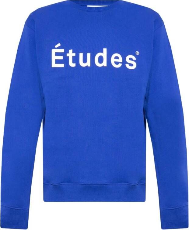 Études Donkerblauwe Crewneck Sweatshirt met Logo Blue Heren
