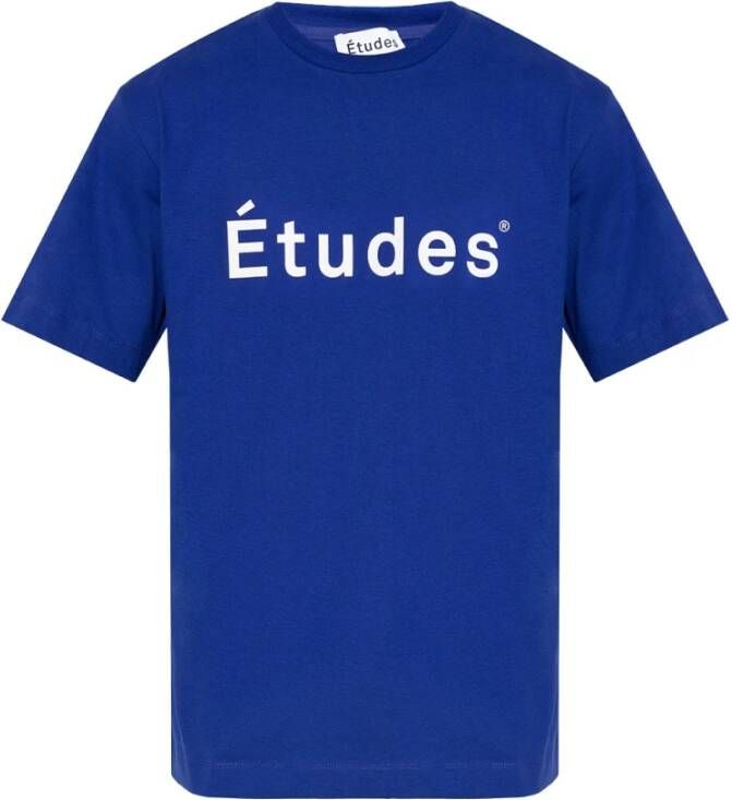 Études T-shirt met logo Blauw Heren