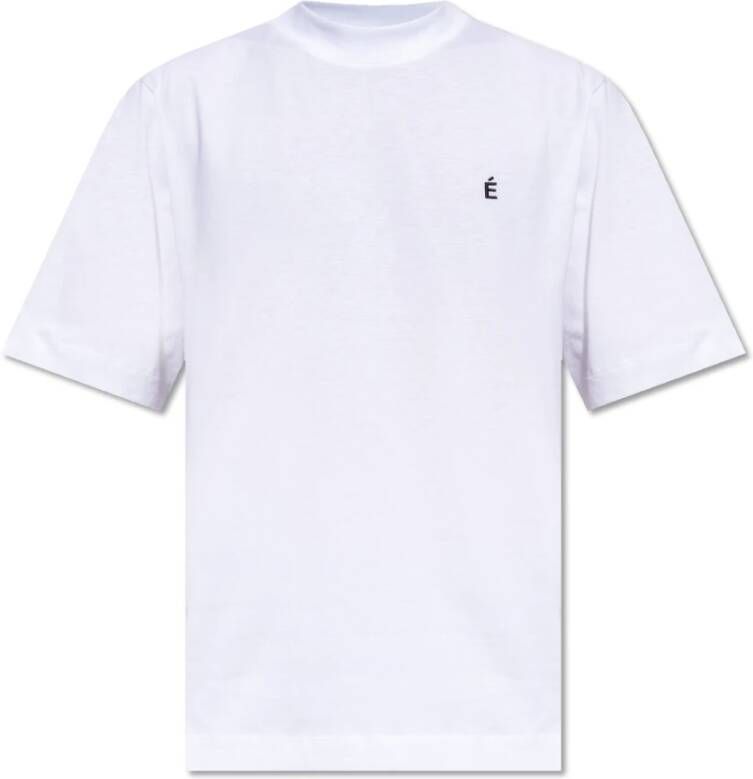 Études T-shirt met logo borduursel Wit Heren