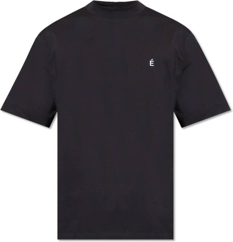 Études Zwarte Katoenen T-Shirt met Logo Black Heren