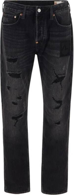 Evisu Camouflage Kwaststreep Jeans Zwart Heren