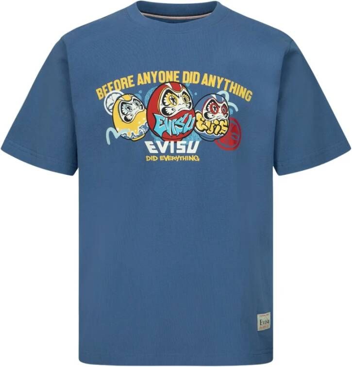 Evisu T-Shirts Blauw Heren