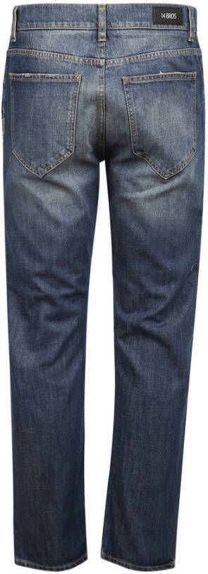 14 Bros Rechte broek Blauw Heren