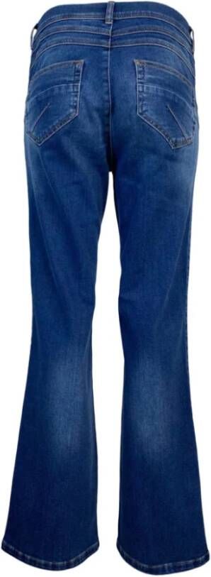 2-Biz Olifant Flare Jeans Blauw Dames