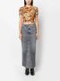 3X1 Lange Denim Rok Grijs Dames - Thumbnail 2