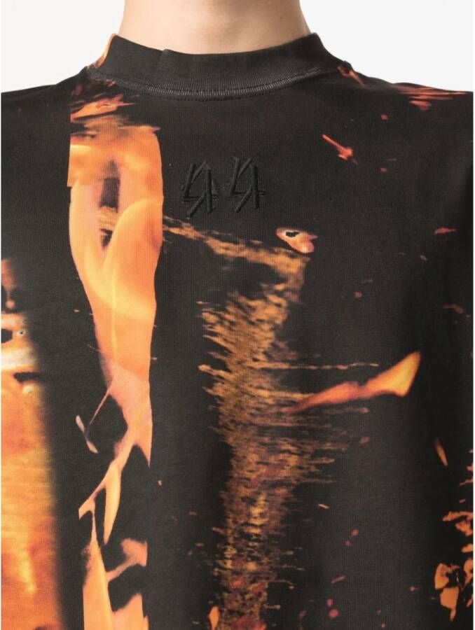 44 Label Group Zwart Oversized T-Shirt Black Heren