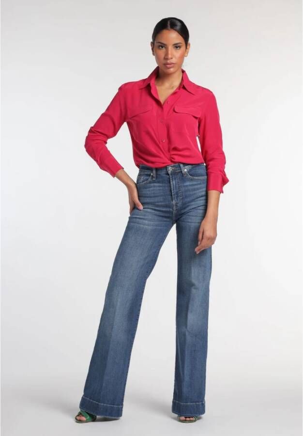 7 For All Mankind Straight Jeans Blauw Dames
