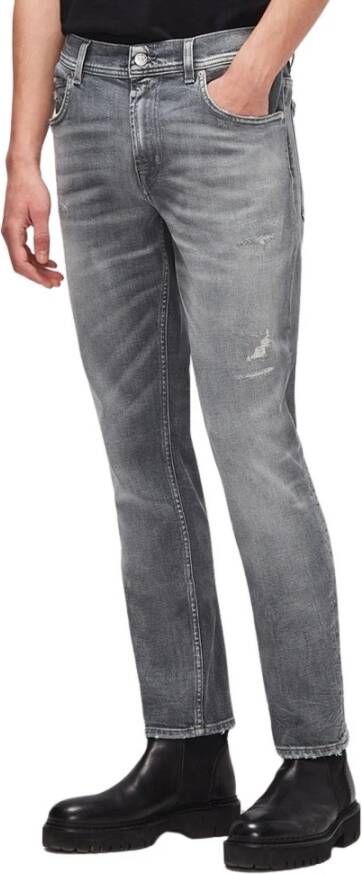 7 For All Mankind Straight Jeans Grijs Heren