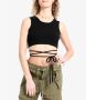 A Paper Kid Gebreide Crop Top Black Dames - Thumbnail 2