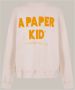 A Paper Kid Beige Trui met Geribbelde Ronde Hals en Logo Print Beige Heren - Thumbnail 2