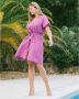 Aaiko jurk Ismay met all over print en ceintuur roze - Thumbnail 10