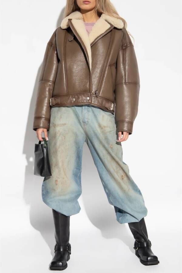 Acne Studios Leren jas Bruin Dames