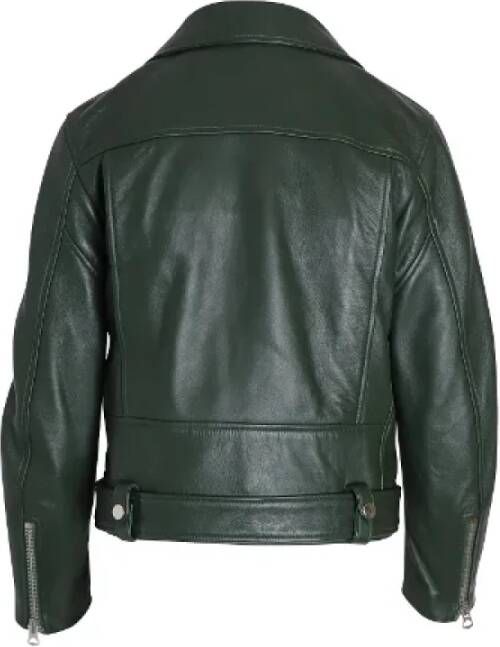 Acne Studios Pre-owned Leather outerwear Green Dames