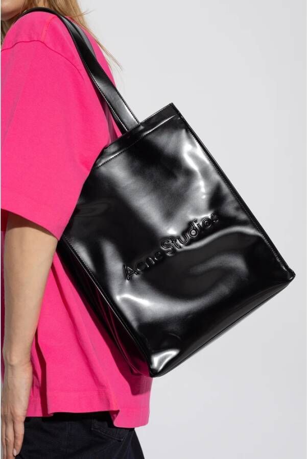 Acne Studios Shopper tas met logo Zwart Dames