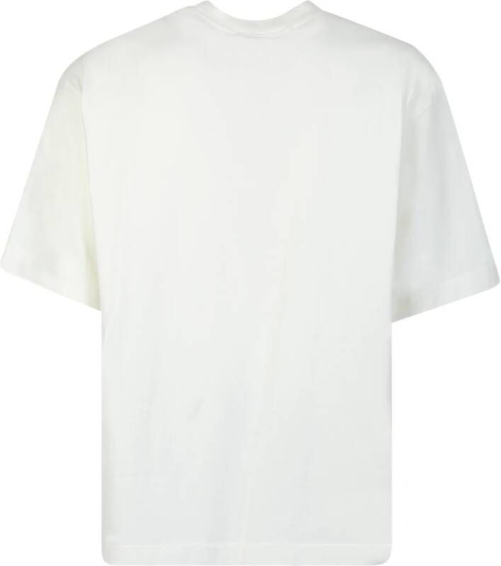Acne Studios Wit Biologisch Katoenen T-Shirt met Logo Print Wit Heren