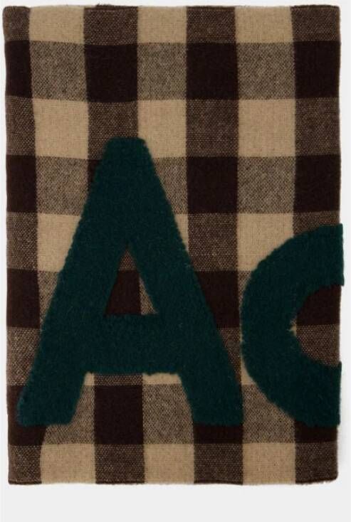 Acne Studios Wollen Veda Sjaal Bruin Groen Bruin Unisex