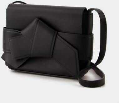 Acne Studios Zwarte Leren Schoudertas Zwart Dames