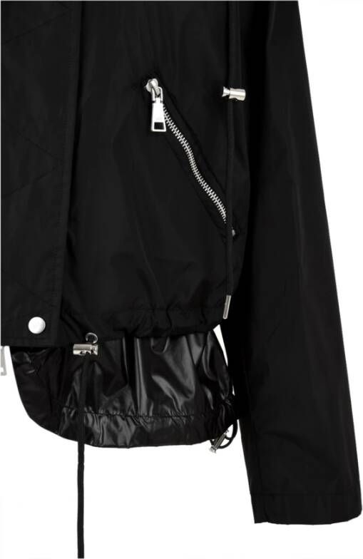 add Zwarte jas met ritssluiting en verstelbare taille Black Dames