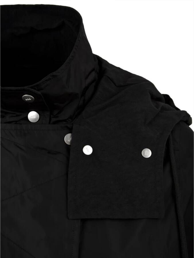 add Zwarte jas met ritssluiting en verstelbare taille Black Dames