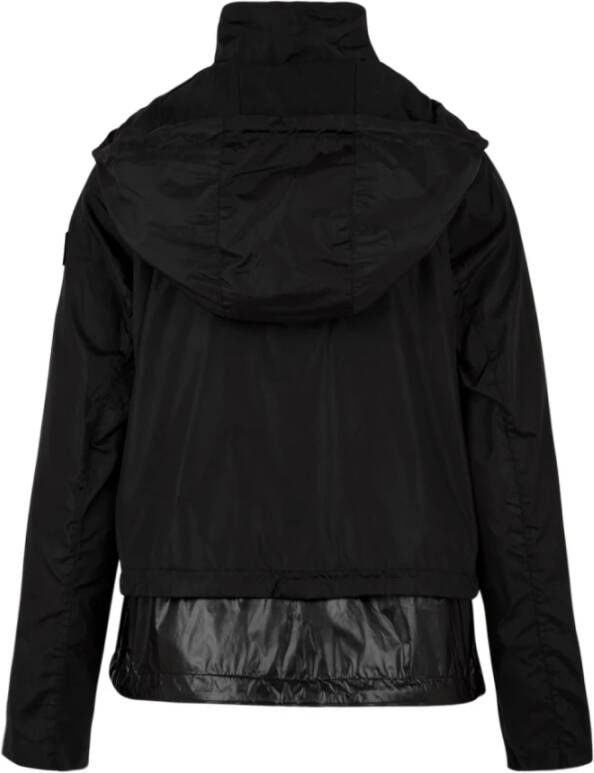 add Zwarte jas met ritssluiting en verstelbare taille Black Dames