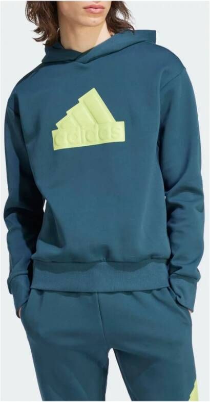 Adidas Blauwe hoodie met modern design Blauw Heren