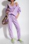 Adidas by stella mccartney Katoenen sweatpants regular fit elastische tailleband Purple Dames - Thumbnail 3