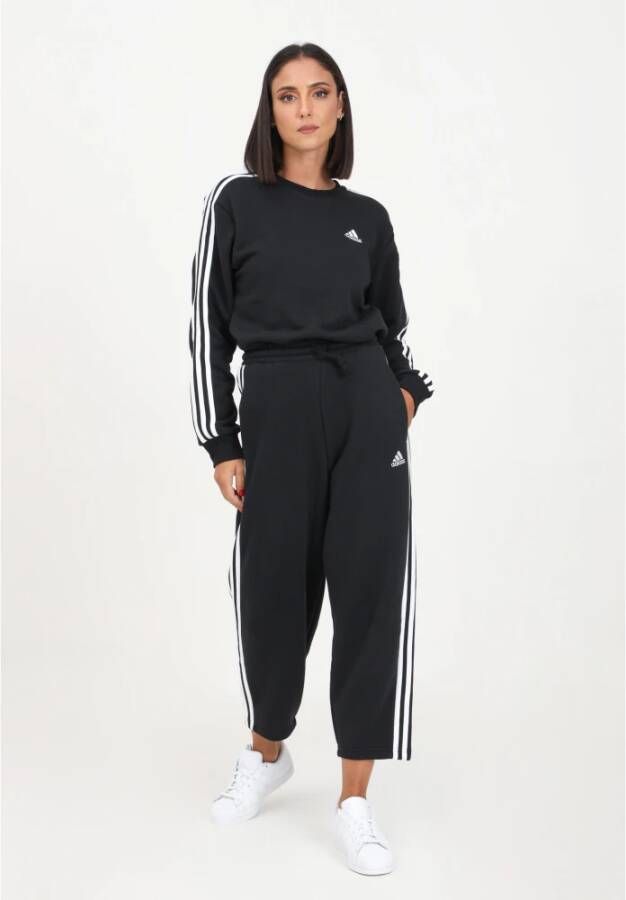 Adidas Dames Essentials 3-Stripes Open Hem Fleece Sportbroek Zwart Dames