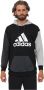 Adidas essentials colorblock logo oversized trui zwart grijs dames - Thumbnail 3