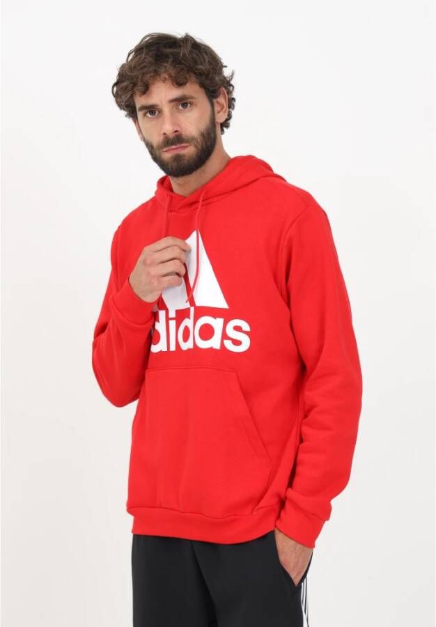 Adidas Rode Heren Hoodie Sportieve Stijl Herfst-Winter Collectie Rood Heren