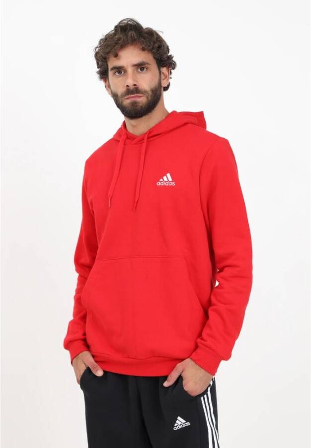 Adidas Essentials Fleece Hoodie voor Heren Rood Heren