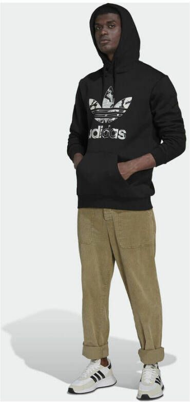 Adidas Dubbelkatoenen hoodie Zwart Heren