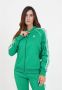 Adidas Originals Groene Sweater met Rits en 3 Strepen Groen Dames - Thumbnail 7