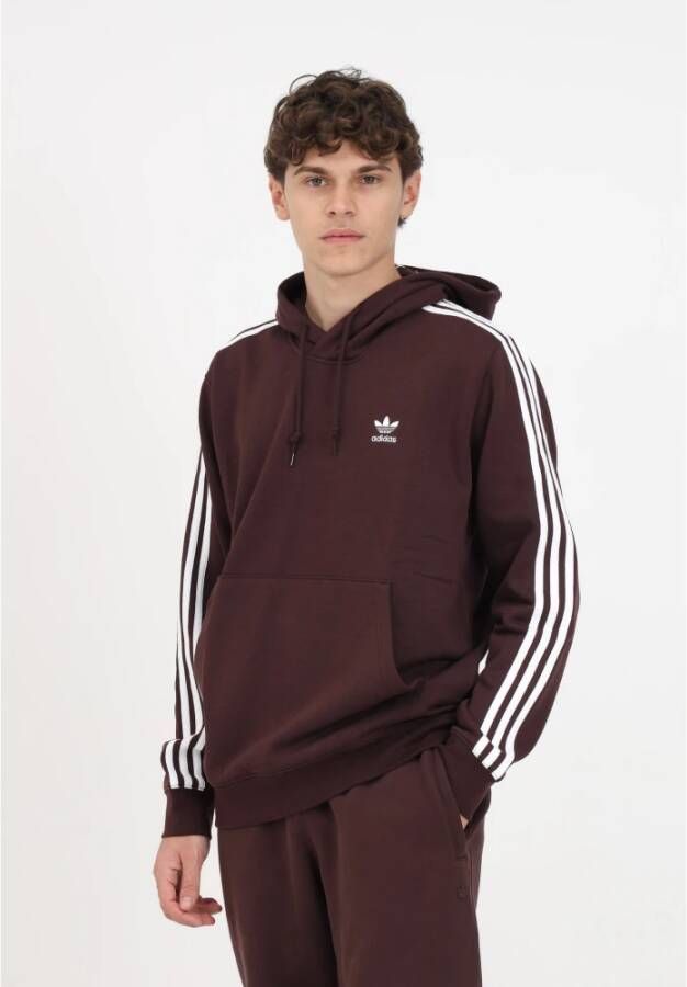 adidas Originals Bruine herenhoodie met verstelbare capuchon en kangoeroezak Bruin Heren