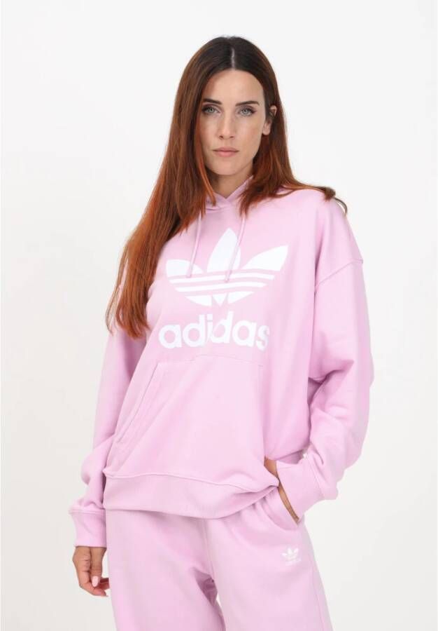 adidas Originals Roze Dames Hoodie Casual Pasvorm Herfst Winter Stijl Roze Dames
