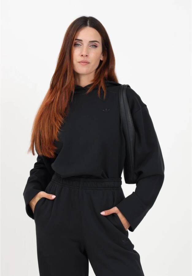 adidas Originals Zwarte hoodie voor dames Oversized Sportief Herfst-Winter Ic5247 Zwart Dames