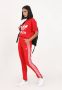 Adidas Originals Lange rode broek voor dames met 3 strepen Rood Dames - Thumbnail 3