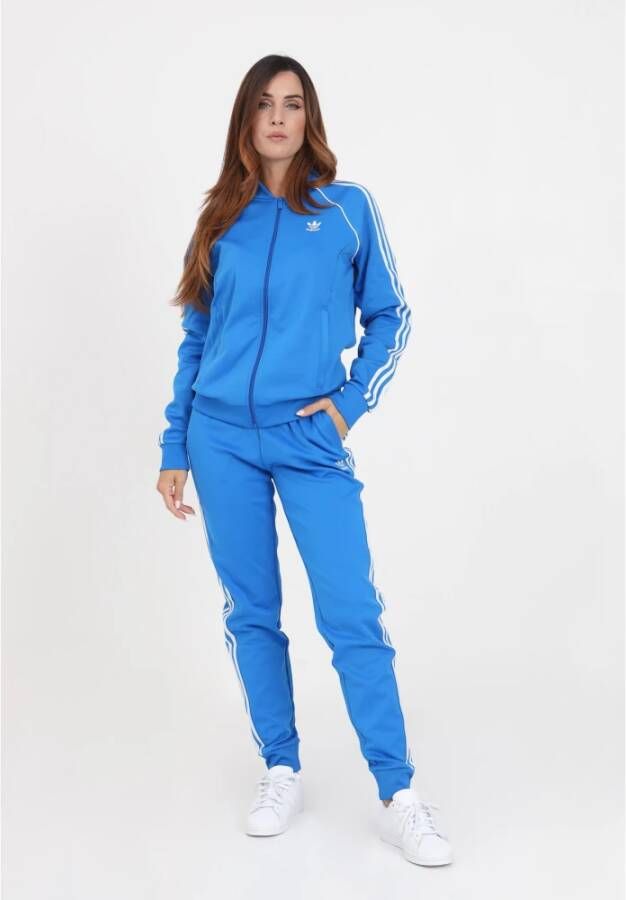adidas Originals Sportieve broek voor dames in Celeste met 3 strepen Blauw Dames